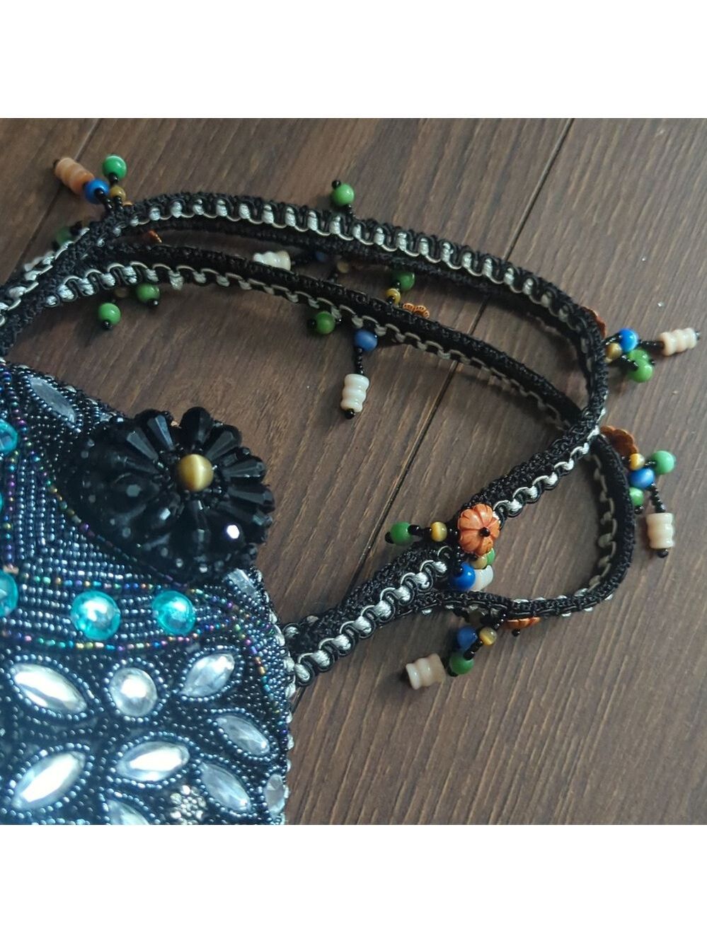 Handmade Beaded & Rhinestone Handbag - Picture 9 of 12